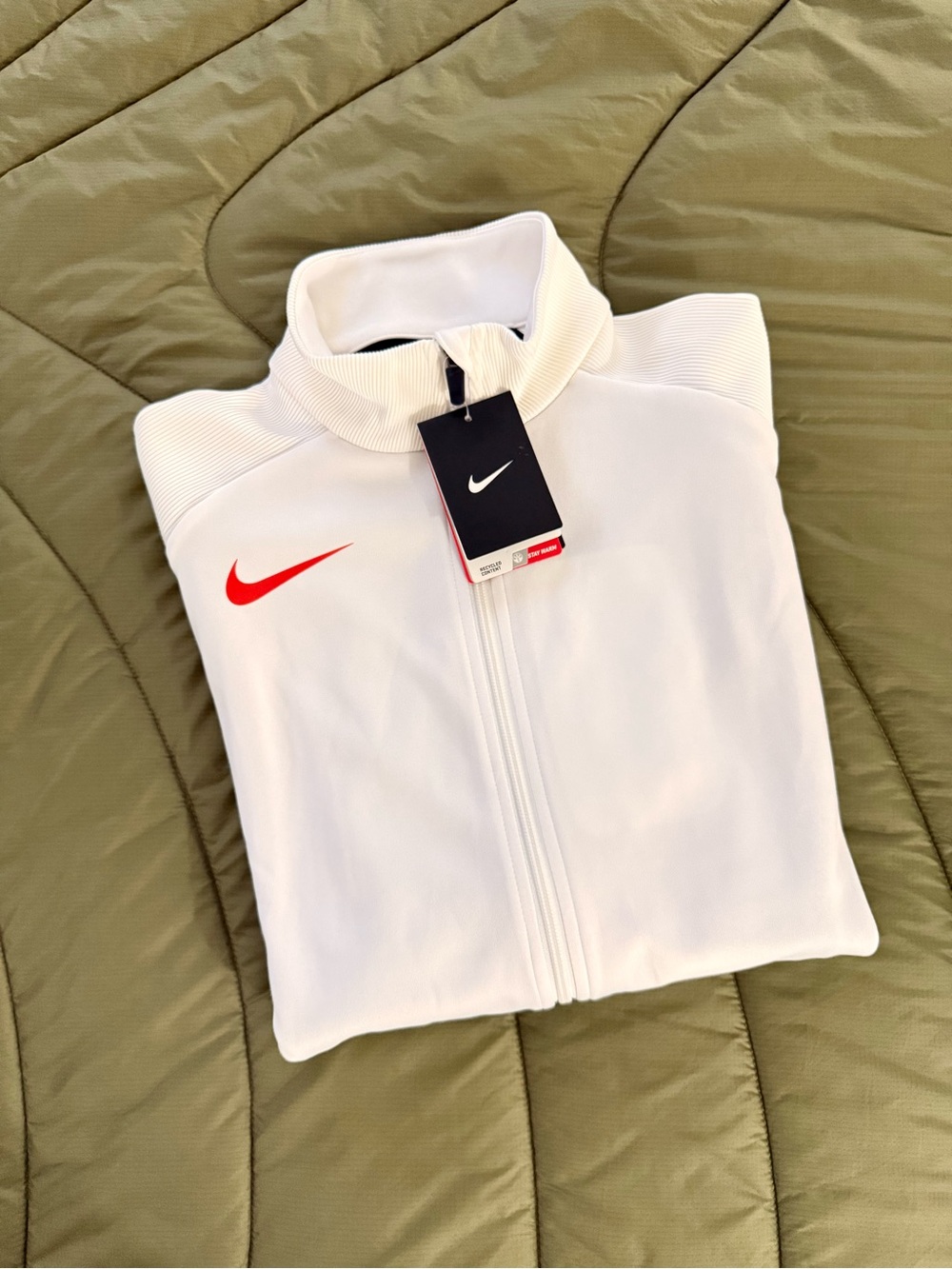 Nike Running Dri-Fit “Japan” White Full-Zip Fitted Performance Jacket
